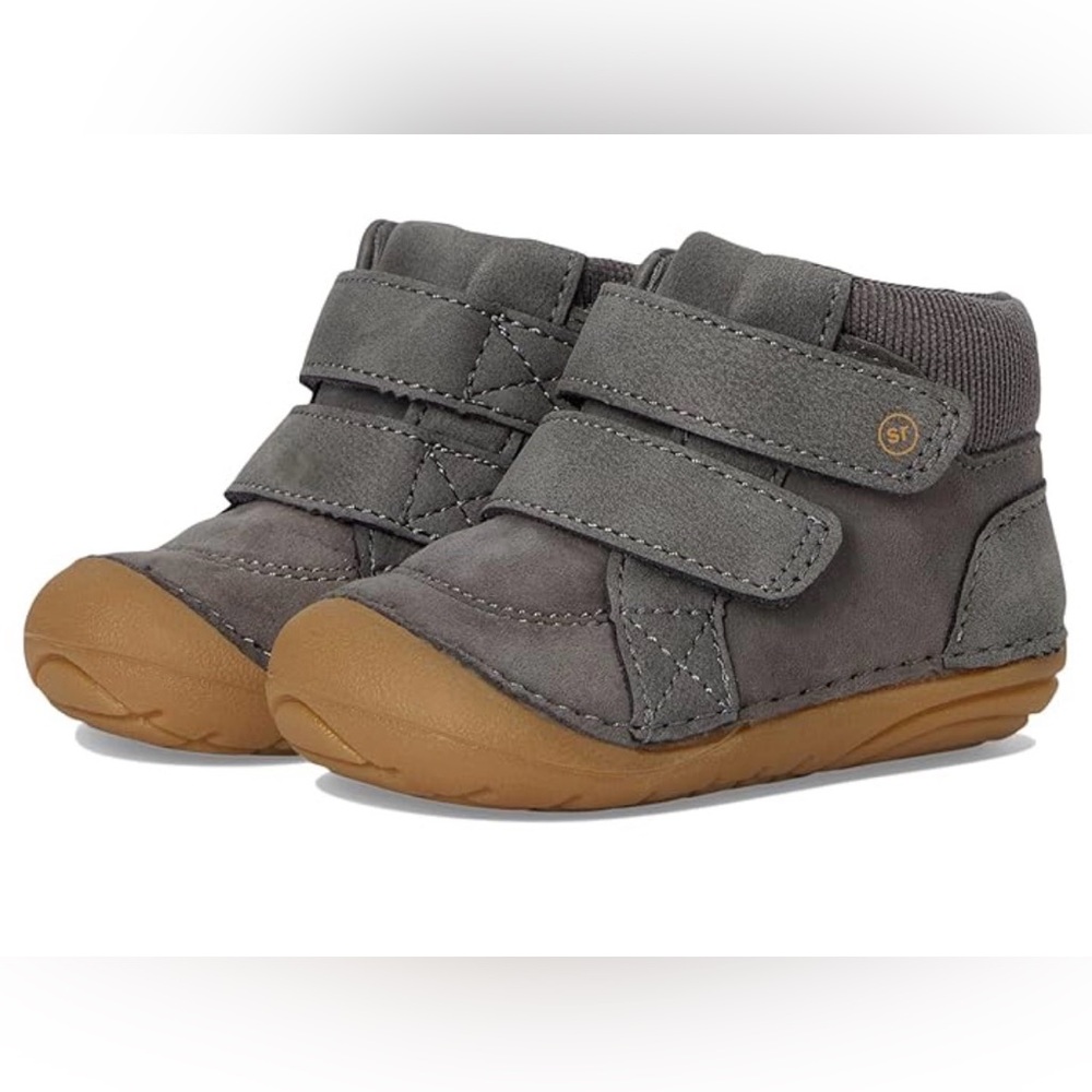 Stride Rite SM Martin Toddlers US 4 Gray Leather Casual Shoes‎ Slip Resistant